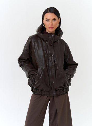 Женская утепленная куртка из эко кожи