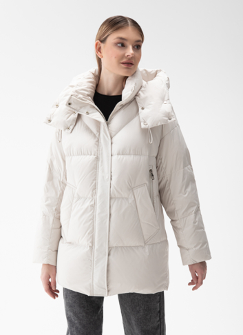 Женский пуховик с капюшоном 