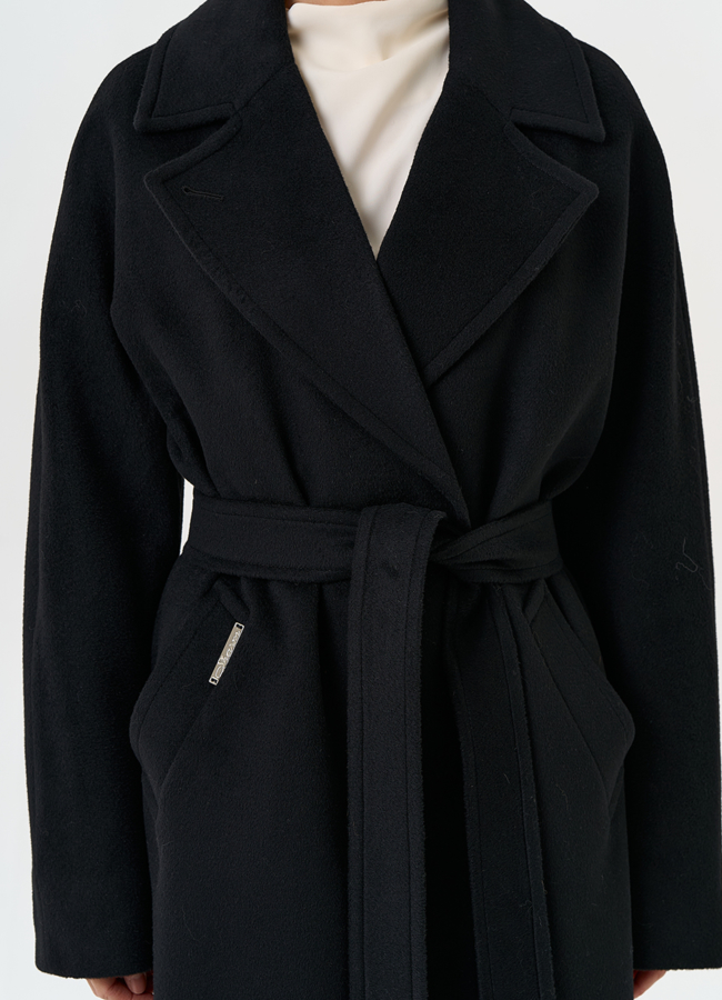 Женское пальто в черном цвете модель № 32514 универмаг малина