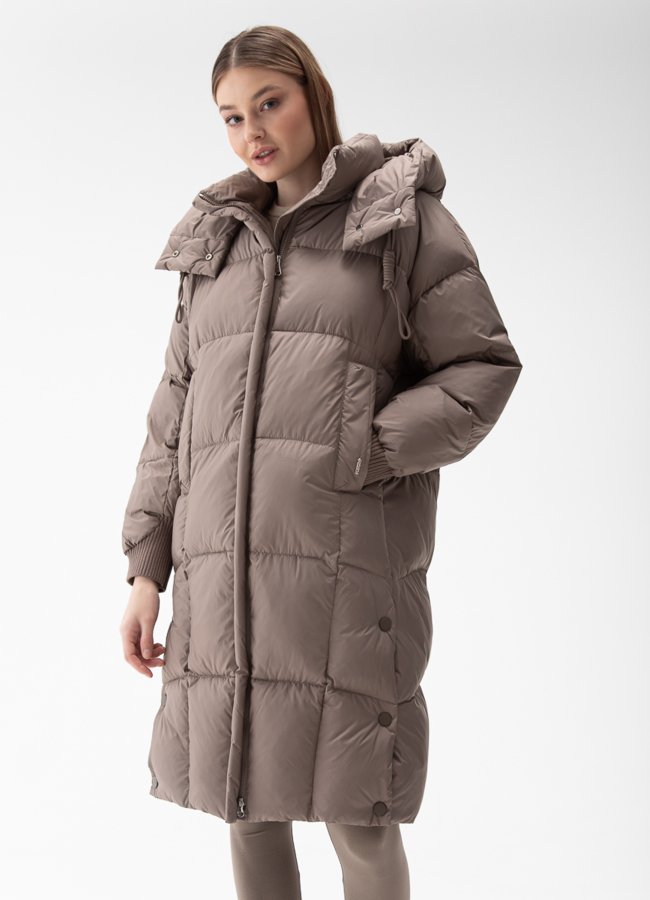 Женский пуховик с капюшоном  модель № 28012 в рассрочку