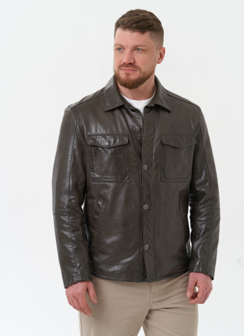 Мужская куртка "рубашка" из натуральной кожи