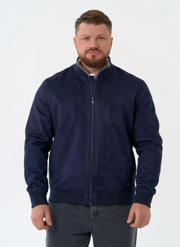 Мужская куртка бомбер из эко замши