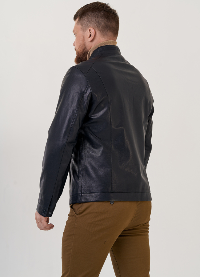 Куртка мужская из натуральной кожи с воротником стойкой  модель № 20274, 24366 универмаг малина