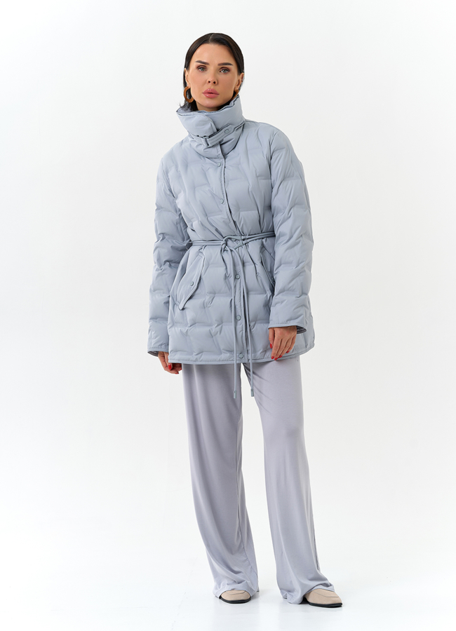 Женская куртка с декоративным поясом модель № 32661 универмаг малина