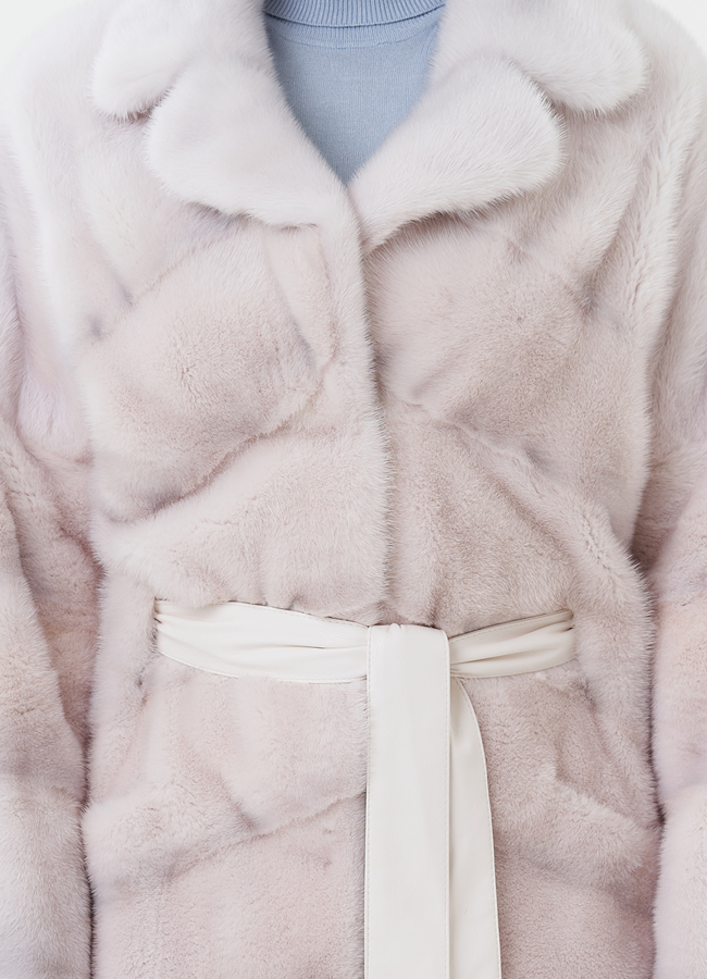 Шуба из норки с английским воротником  модель № 25599 в рассрочку