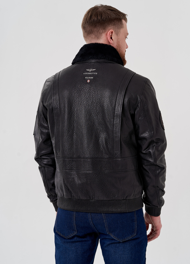 Мужская куртка - пилот из натуральной кожи модель № 24396 в рассрочку