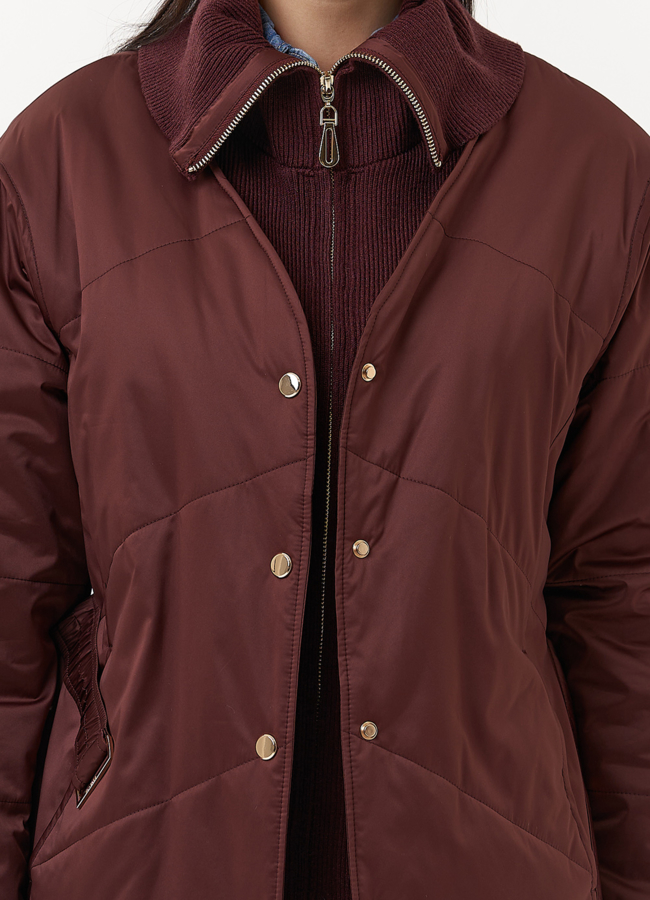 Женская утепленная куртка с поясом модель № 30052 универмаг малина