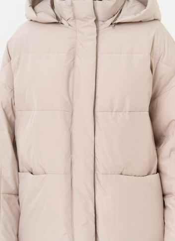 Женский короткий пуховик с капюшоном