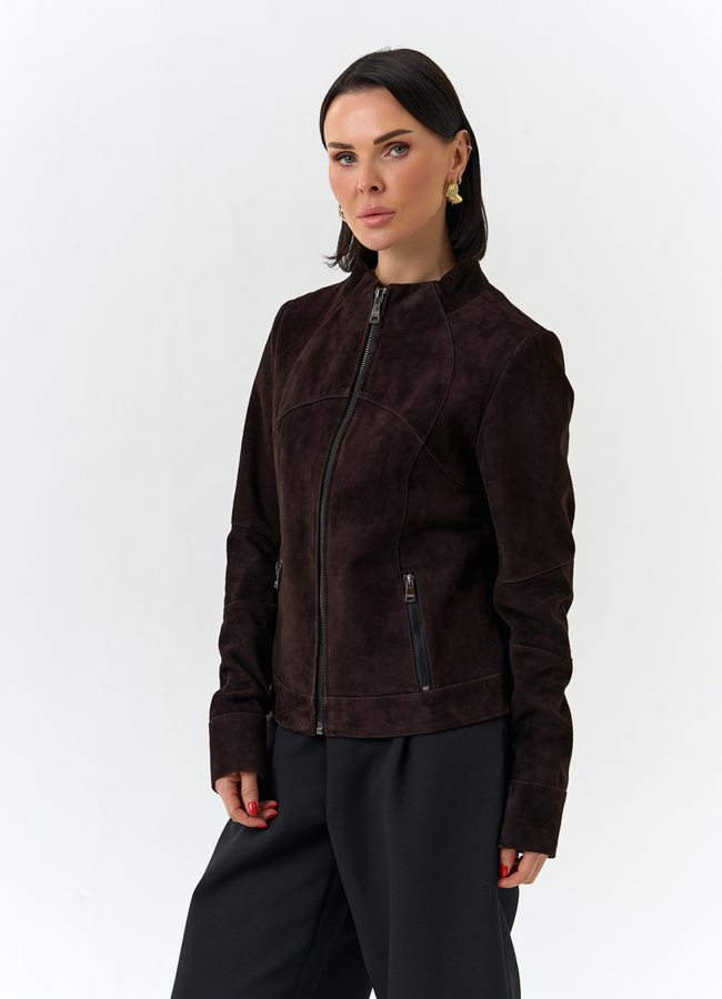 Женская куртка из натуральной замши модель № 32523 в кредит