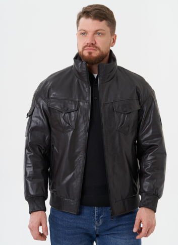 Куртка "бомбер" из натуральной кожи