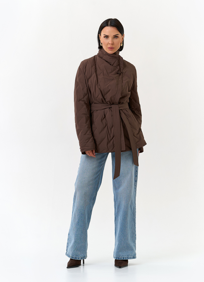 Женская куртка с поясом модель № 32833 в кредит