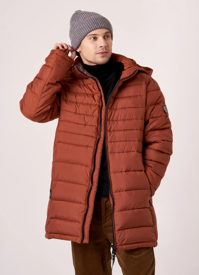 Шапка мужская серого цвета модель № MMH10976 меха малина