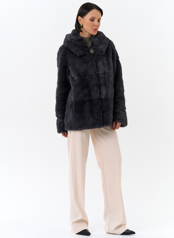 Куртка из меха норки с капюшоном