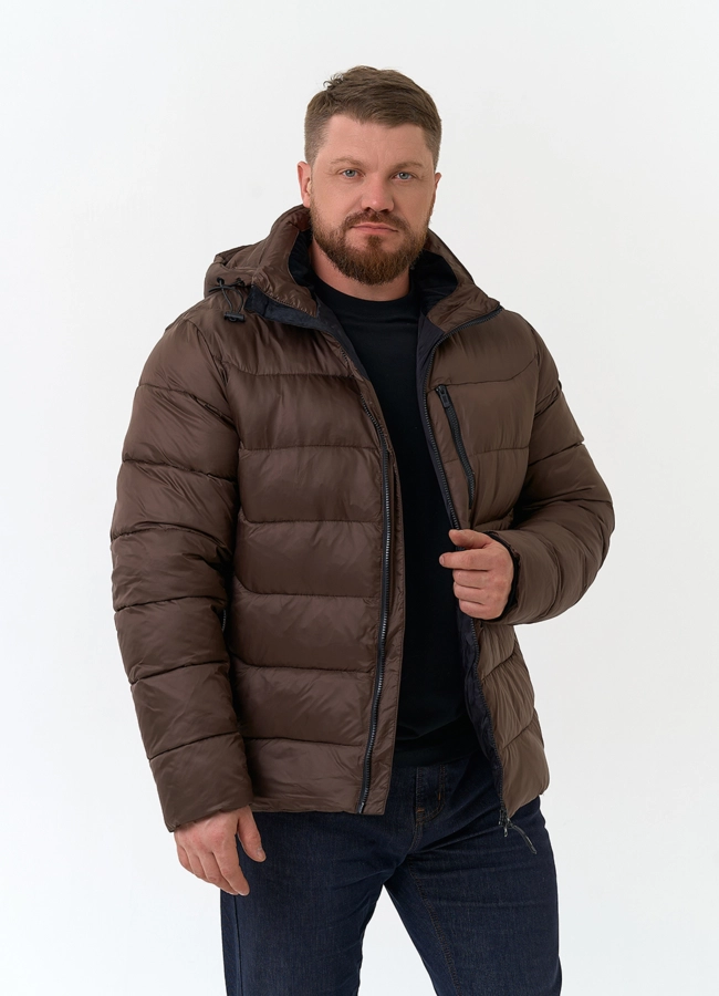 Мужской пуховик с капюшоном  модель № 34058 универмаг малина фото