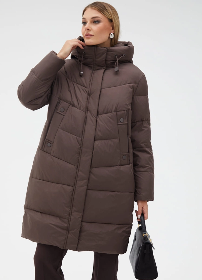 Пуховик женский с капюшоном модель № 31111 универмаг малина