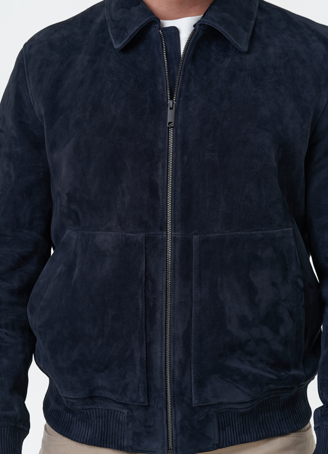 Мужская куртка бомбер из натуральной замши модель № 30065 универмаг малина