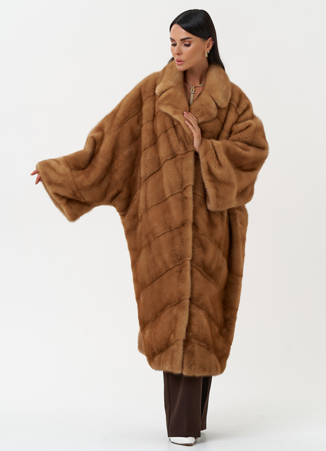 Женская шуба из меха норки с английским воротником модель № 31861 универмаг малина