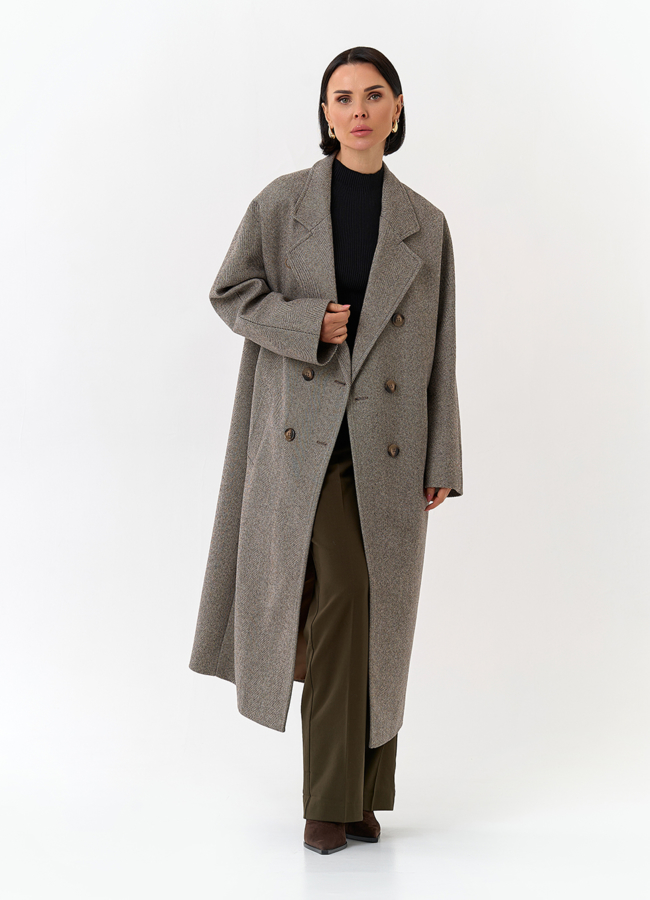 Женское пальто с английским воротником модель № 32815 универмаг малина